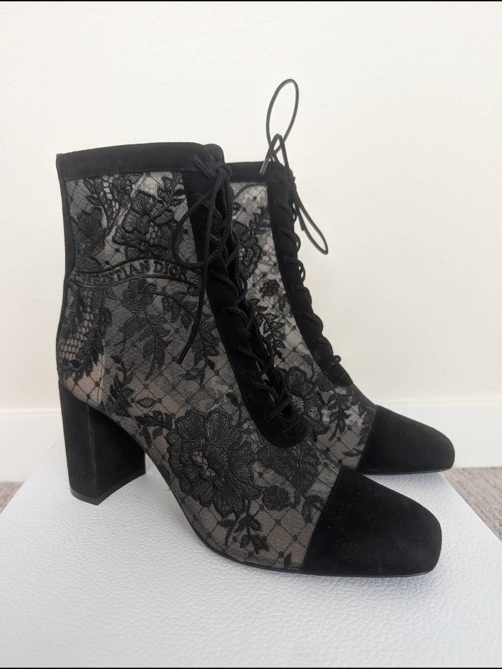 Dior Black Naughtily-D Lace Ankle Boots